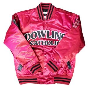 nwt headgear classics Caitlin Clark high school Red Satin Varsity Jacket adult L